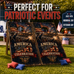 America 250 Cornhole Board Wraps 1776 2026 Patriotic Flag Decal Set