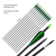 6/12pcs Fiberglass Arrows Hunting Archery Target Arrows Recurve Bow Longbow Hunt