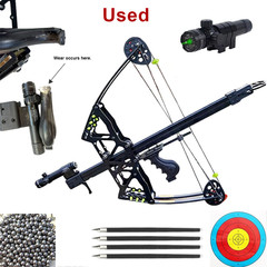 Used Compound Bow Set 40lbs Steel Ball mini Arrows Dual-use Archery Hunting Shot