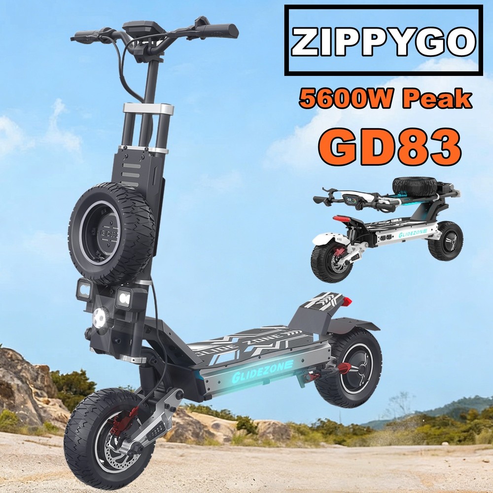 ZIPPYGO GD83 Electric Scooter 56MPH for Adult NFC Single Swing Arm Dual Drive US