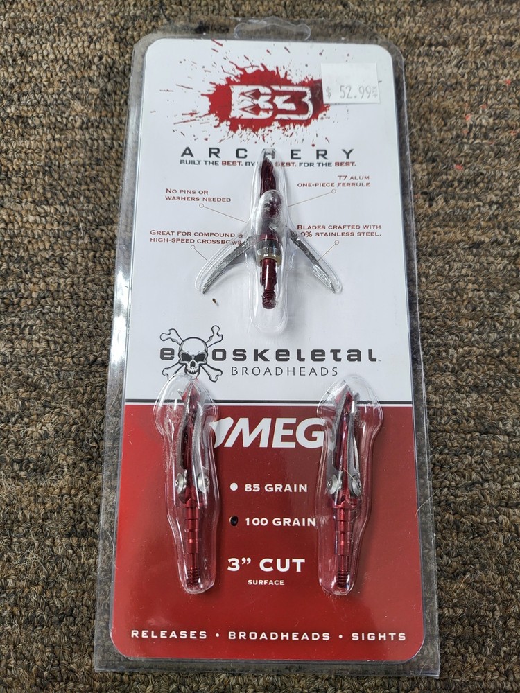 B3 Archery Exoskeletal MEG Broadheads 100 Grain 3 Pack New