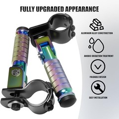 M8 Motorcycle Folding Rearsets Foldable Motorbike Footrest Type B Colorful