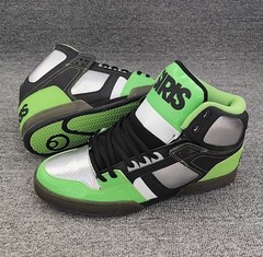 Osiris NYC 83 High Top Skateboarding Shoes Green Black White US 13.5