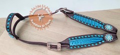 Western Tack Set Horse | Turquoise Gator Gambler Tooling Tack Set