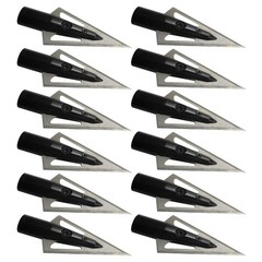 Traditional Wooden Arrow Specific Hunting Broadheads – 12pcs 135 Grain, 0.35″…