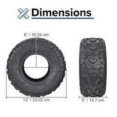 145/70-6 Tire with Knobby Tread for Coleman CC100X/CT100U Mini Bikes (Set of 2)
