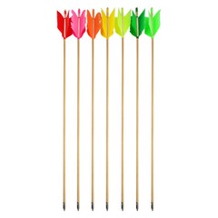 6/12PC 32″ Wooden Arrows 4″ Feathers Flu-Flu Traditional Longbow Archery Hunting