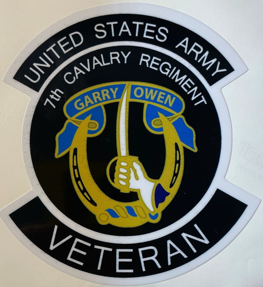 US Army 7th Cavalry Regiment Veteran Sticker Waterproof D885