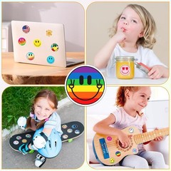 Waterproof Smiling Stickers 50PCS – Reusable PVC Decals for Laptops & Luggage