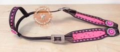 Western Tack Set Horse | Pink Gator Gambler Tooling Tack Set Cob Size