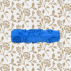 7» Inch Texture Rubber Roller Single Color DIY Patterned Paint Roller Decora…