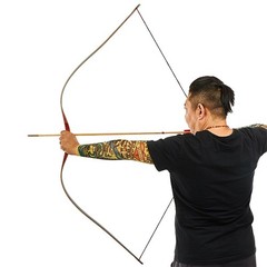 60″ Archery Traditional Longbow Recurve Bow Wooden 30-50LBS for Outdoor Hunting