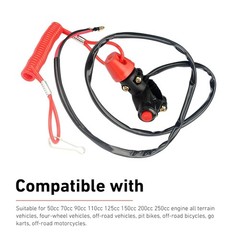 Engine Kill Switch 7/8″ 22mm Handlebar Tether Lanyard Kill Switch Replacement