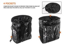 Drawstring Highend Rock Climbing Chalk Bag with a Carabiner black camouflage