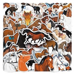 30Pcs Random Steed Riding Horse Party Favor Animal Cartoon Waterproof Stickers
