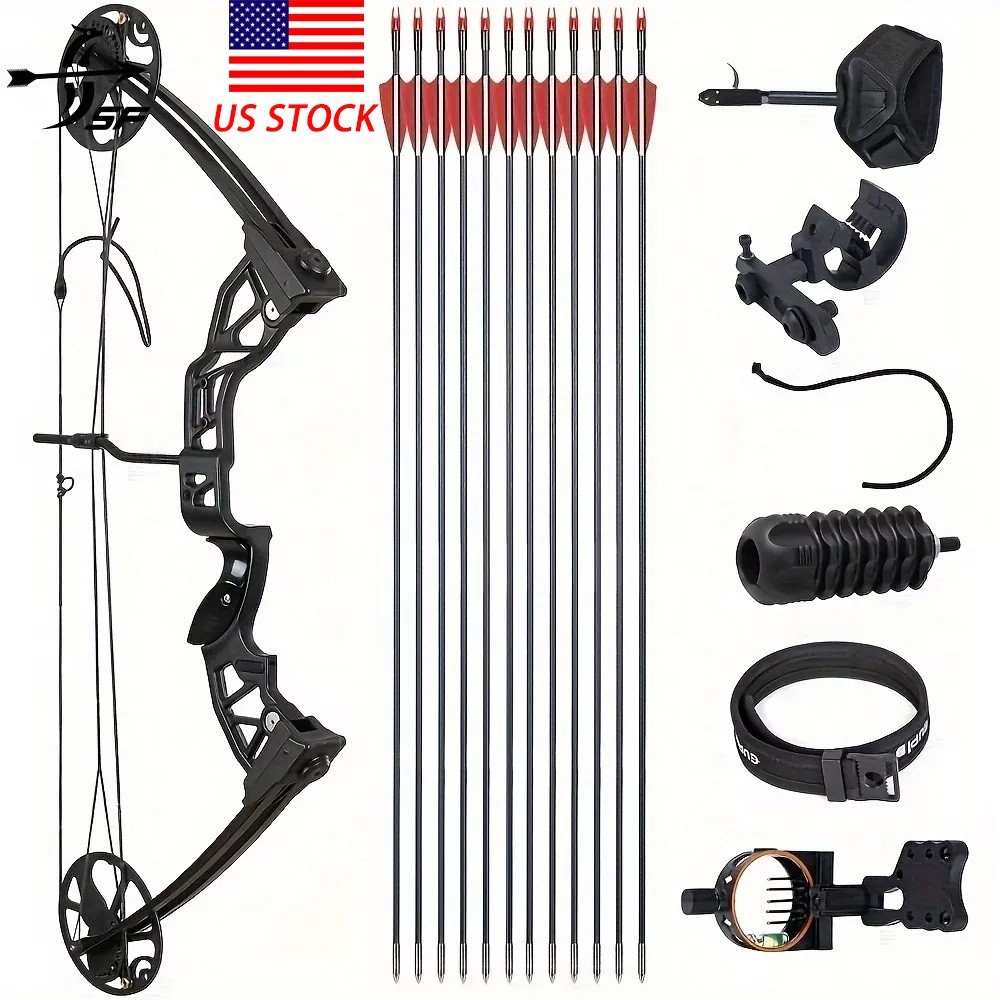 Compound Bow Archery Set For Adults, 0-70 Lbs Draw Weight, 19″-30″Draw Length