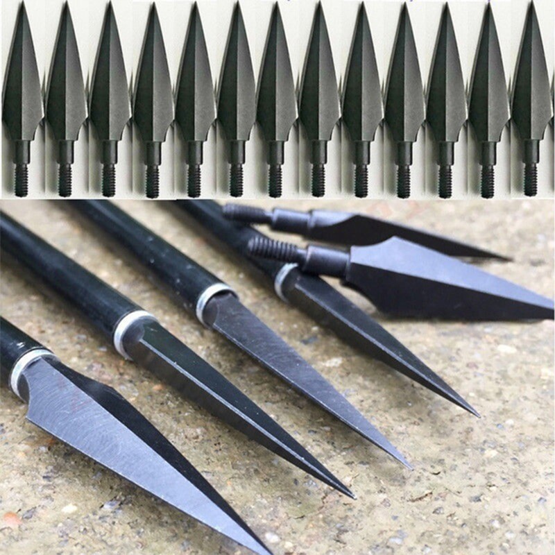 12/24PCS Archery Arrowheads Broadheads 150gr Screw Points Bow Crossbow Hunting