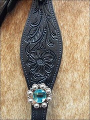 HILASON Western Horse Headstall Breast Collar Set American Leather Black |