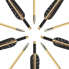 12 Pcs Handmade Wooden Archery Arrows with Feathers for Recurve & Longbow 31