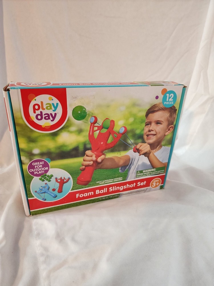 Play Day Foam Ball Slingshot Set 12 Pieces Outdoor Toy