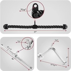 Yes4ALL Tricep Press Down Cable Machine Attachment Set, LAT Pulldown Attachment