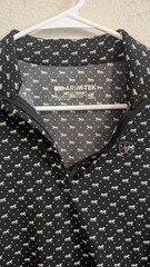 Ariattek quarter-zip top white horse pattern size small black and white