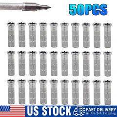 50PC 6.2/7.6mm Aluminium Arrow Inserts + Archery Arrow Shaft Cutter DIY Tool Set