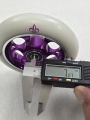 YAK Fleur Purple/White 110mm Scooter Wheels Full Metal Core 608RS ABEC 9 Bearing