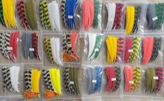 Trueflight Feathers 5 inch Shield Cut Combo Pack LW or RW – 12 Solid/ 6 Barred