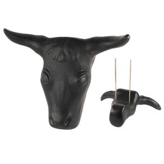 HILASON Full-Size Steer Head Roping Dummy – 20″ Horn Span 13″Lx 8.5″D Black