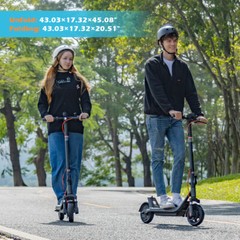 ADULT ELECTRIC SCOOTER FOLDABLE E SCOOTER APP CONTROL 8.5» SOLID TIRE 15.5MPH