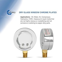 2-1/2″ Pressure Gauge, Chrome Plated Steel Case, Dry/kPa, Lower 0-2000 psi