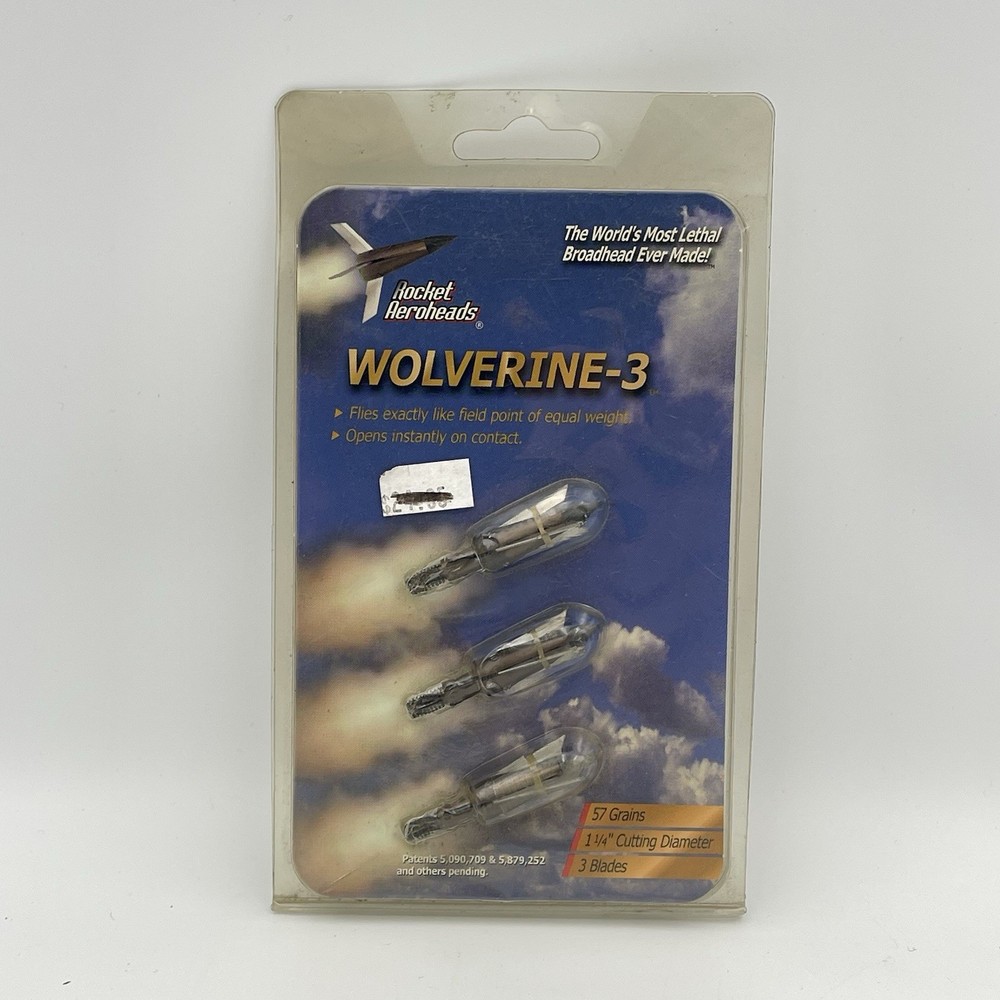 Rocket Aeroheads Wolverine-3 Broadhead 57 Grain 1 1/4″ Cutting Diameter