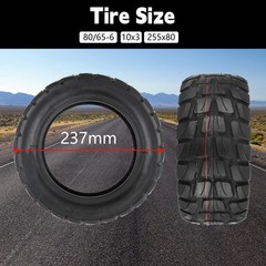 80/65-6 Off Road Tubeless Tire, 10×3 255×80 10 Inch Electric Scooter tire, Wi…
