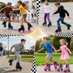 Adjustable Roller Skates for Kids Boys Girls- Teen Youth Age 4-16 – Cool Raci…