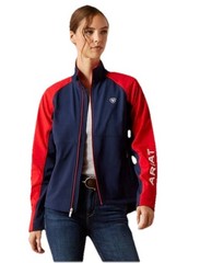 Ariat Ladies Team EQ Jacket Navy & Red Water Resistant Soft Shell Size 2XL NWT