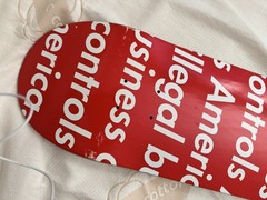 Supreme Illegal Business Controls America SS18 Red Skateboard Deck Bape Gucci