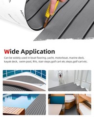 Abahub Self-Adhesive 48»L x 16.8»W x 0.24Th-5.6sqft, Gray With Black Lines