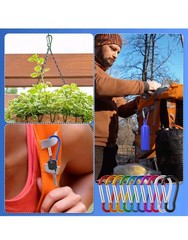 30 Pcs 2″ Carabiner Bulk Spring Snap Hooks Bulk Aluminum Alloy Clip Multi Color.