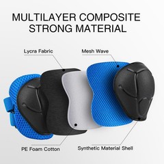 6PCS Kids Protective Gear Set, Knee Pads for Kids 3-10 Years Old, Toddler Elb…