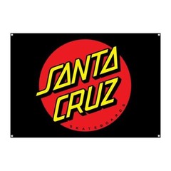 Santa Cruz CLASSIC DOT FLAG Skateboard Banner BLACK 32″X 46″