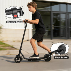 Ladped Electric Scooter Kids Ages 6-12, 250W Motor Max Speed 9MPH Escooter Black