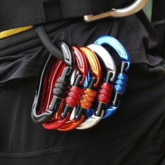 22KN Auto Locking Climbing Carabiner Clip for Rappelling Hammock Camping Outdoor