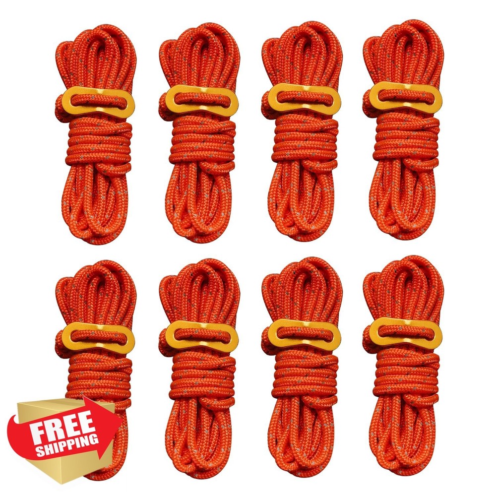 Smithok 8 Pack Reflective Guy Lines Orange