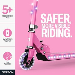 Fun & Portable Light-Up Kids Kick Scooter with Adjustable Handlebar, Ages 5+