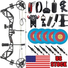 30-70lbs Archery Compound Bow Arrows 310FPS Adjustable Target Shooting RH Hunt