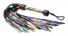 LGBTQ Pride Rainbow Strict Leather Flogger Sub Dom Master Slave Whip Sexy Rolepl
