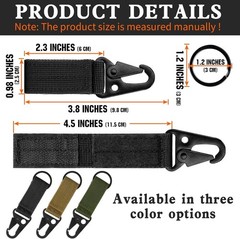 Tactic Duty Belt Keeper with Key Holder Ring Metal Key Clip Military Molle Hook