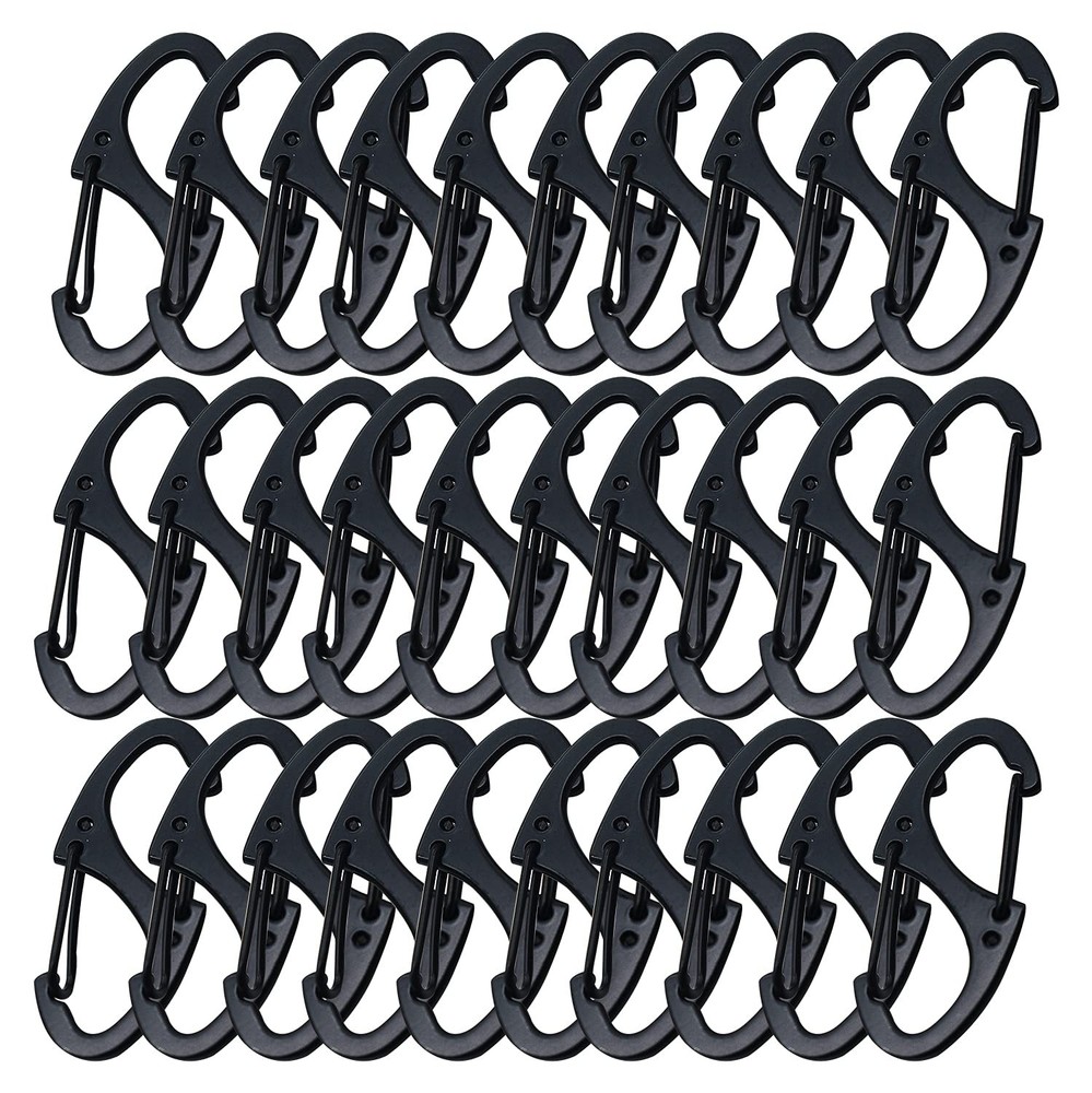 30 Pcs Metal Carabiner Clips 1.6″ Double Sided Spring Gate Hook Keychain