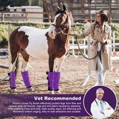 Premium 4-Pack Horse Fly Boots & Leggings Loose-Fit Fine Mesh with Stay-On Fa…
